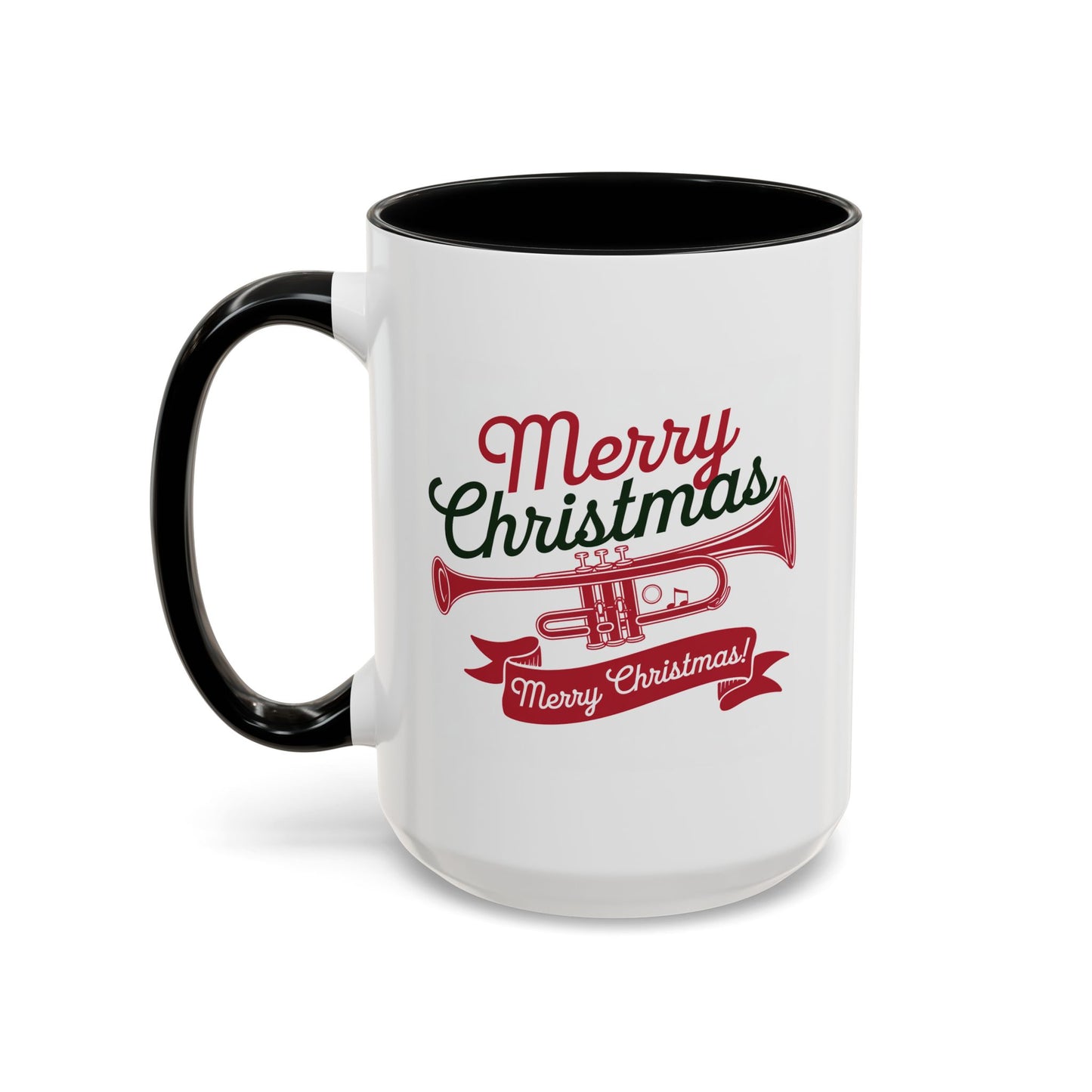 Christmas Mug - Red & Green Text Trumpet