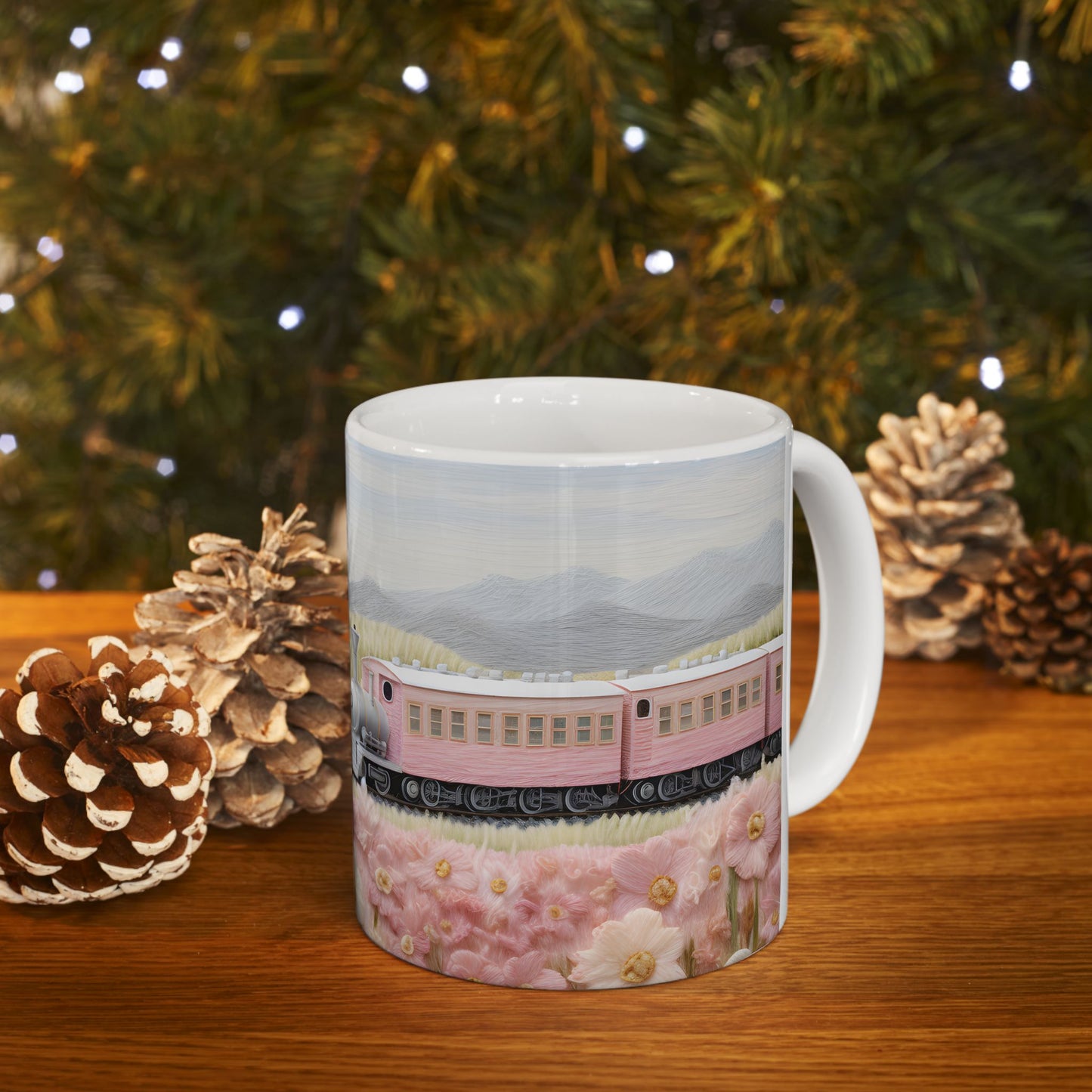 Artistic Mug - Felted Train 1