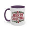 Christmas Mug - Merry Christmas Maroon Text Ornament Decorations