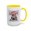 Christmas Mug - Merry Christmas Red Text Puppy Green Top