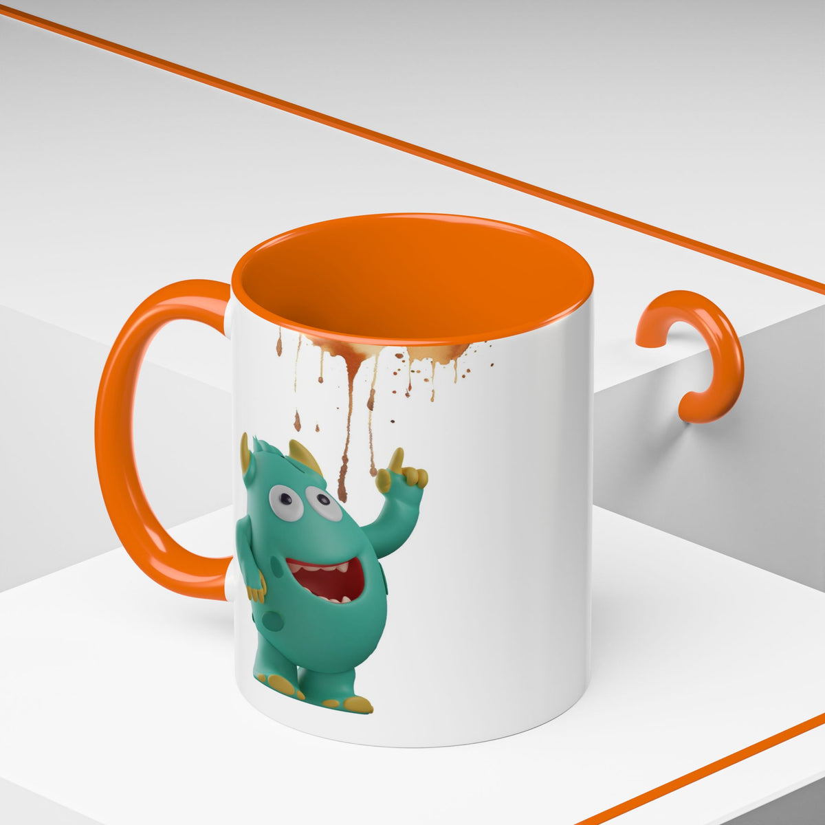 Humor Mug - Monster Drinks Coffee Spill