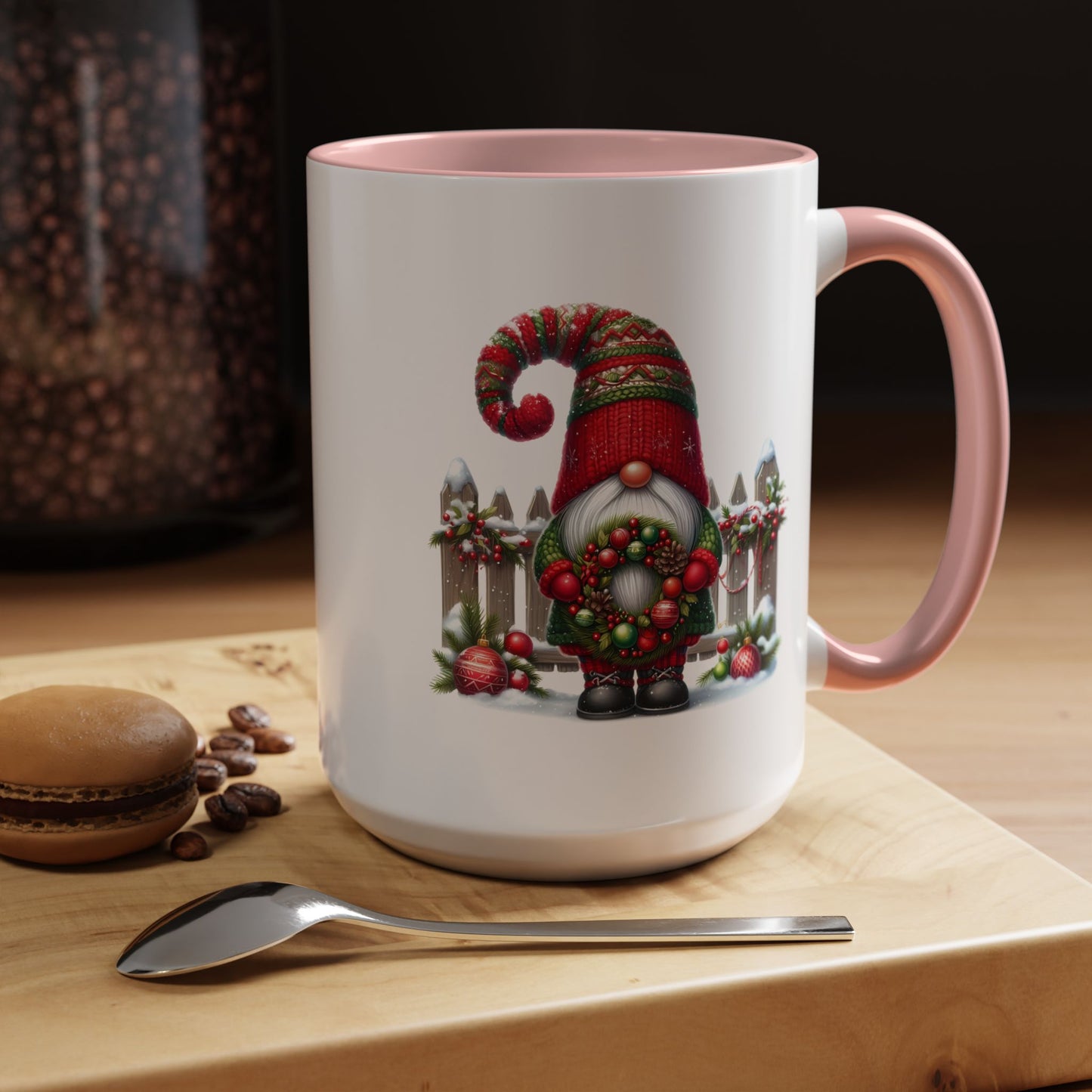 Christmas Mug - Gnome with Christmas Wreath