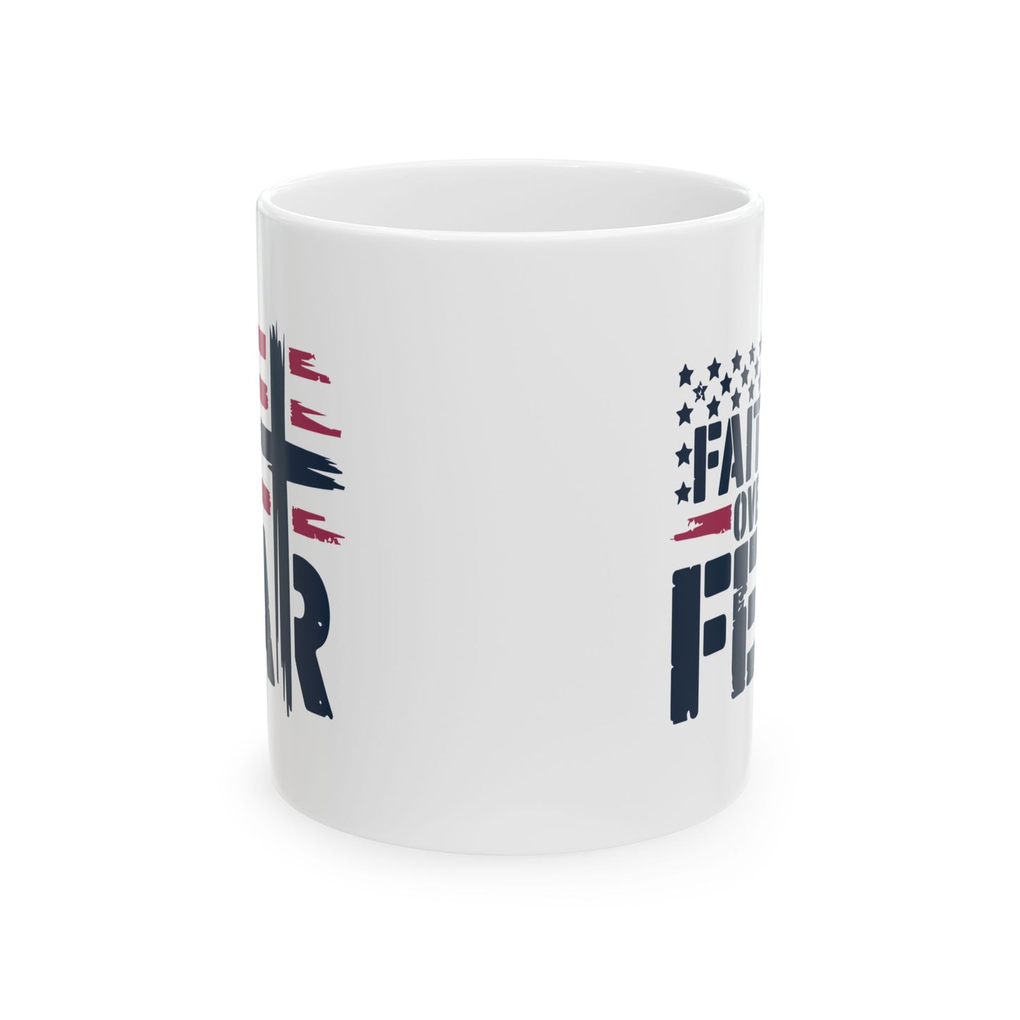 Religious Mug - Faith Over Fear Flag