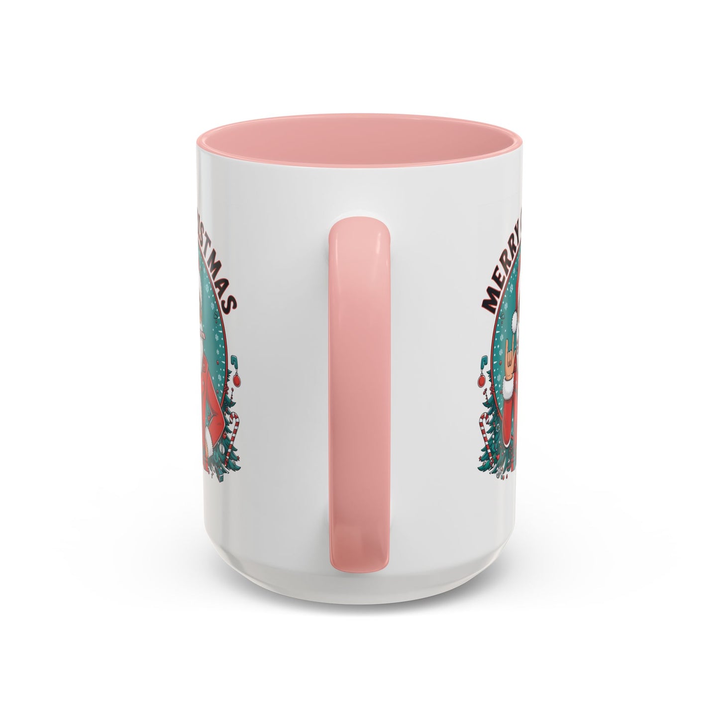 Christmas Mug - Merry Christmas Black & Red Text Cool Santa