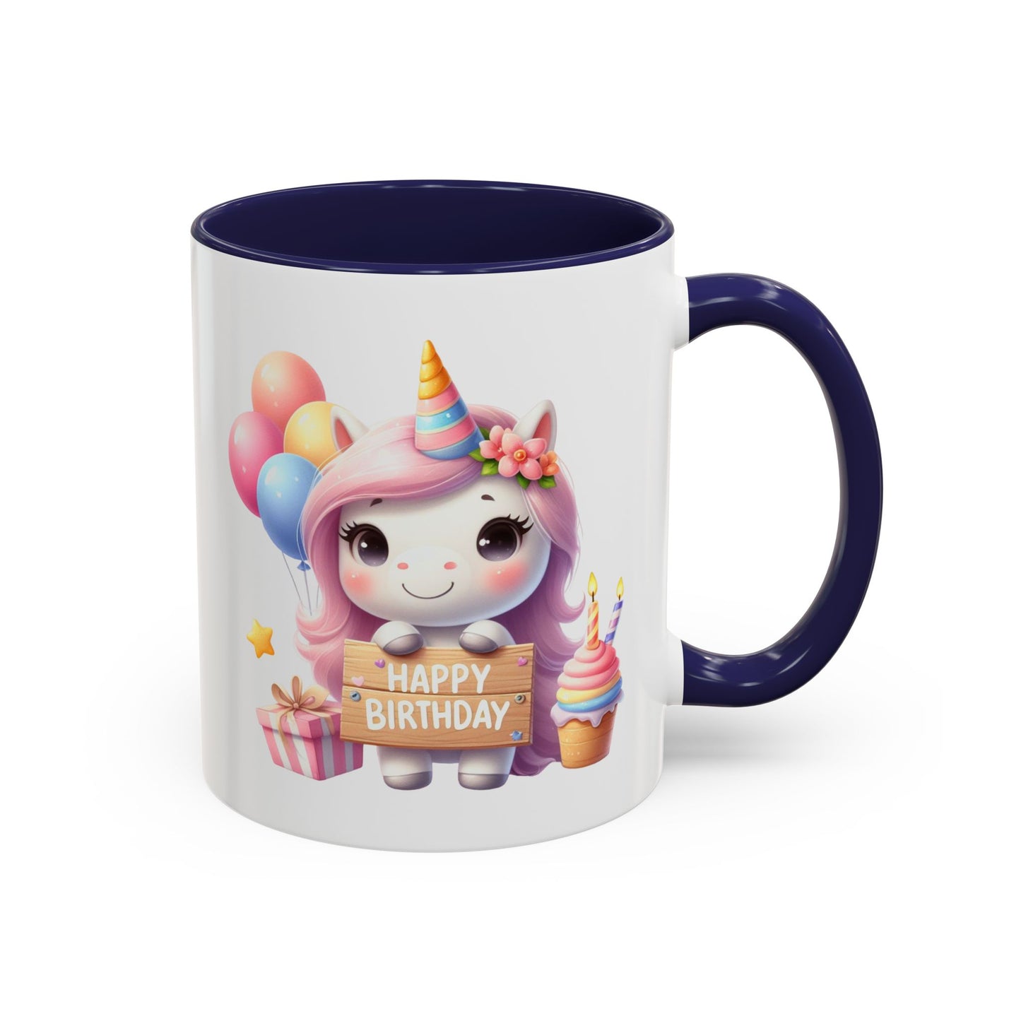 Birthday Mug - Girl Unicorn Happy Birthday Sign 2