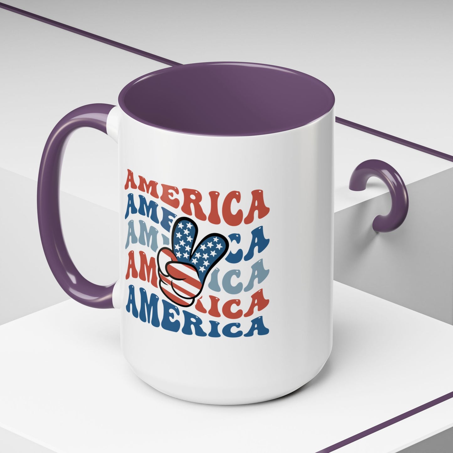 4th of July Mug - America peace Sign