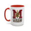 Christmas Mug - Merry Christmas White Green & Red College Text
