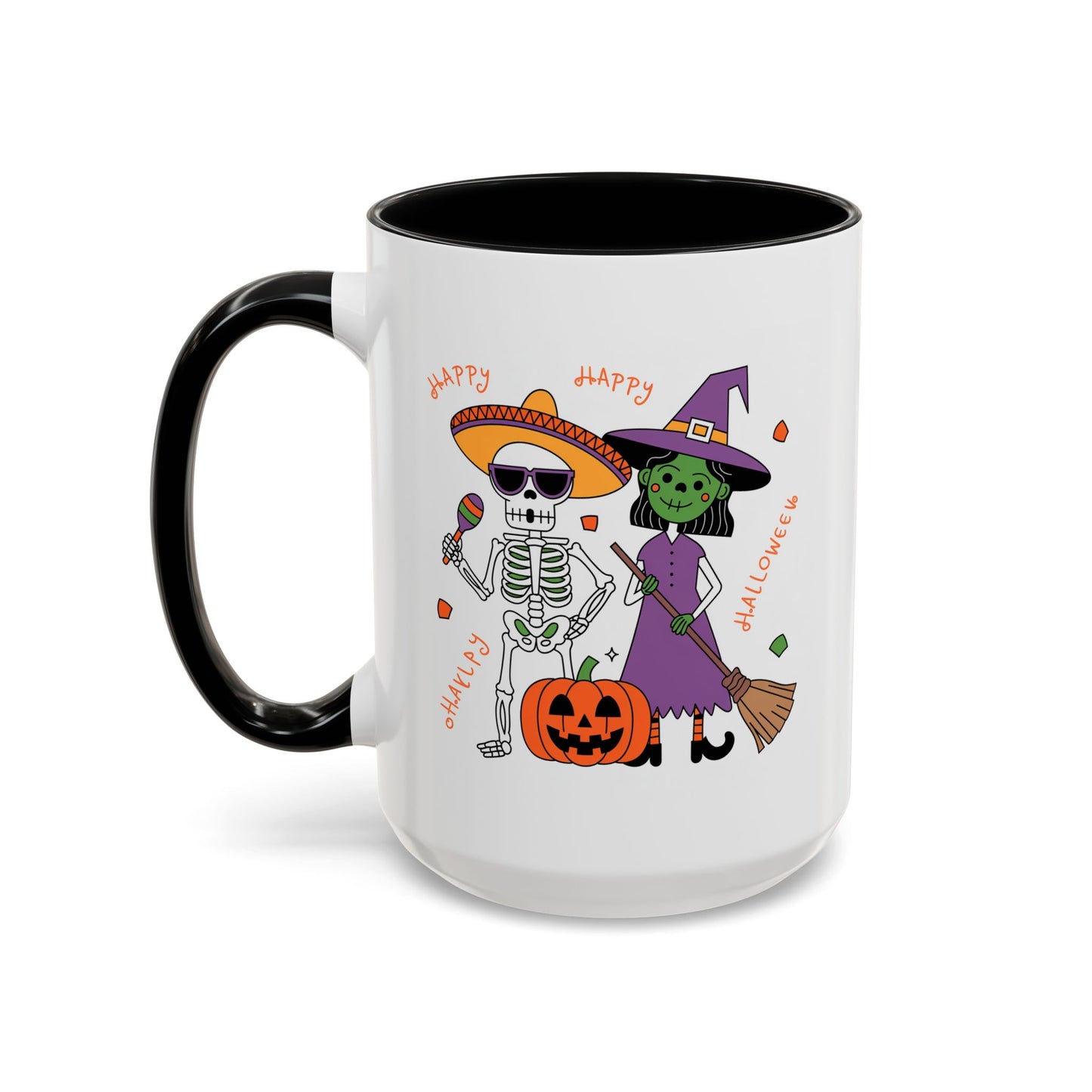 Halloween Mug - Skeleton & Witch