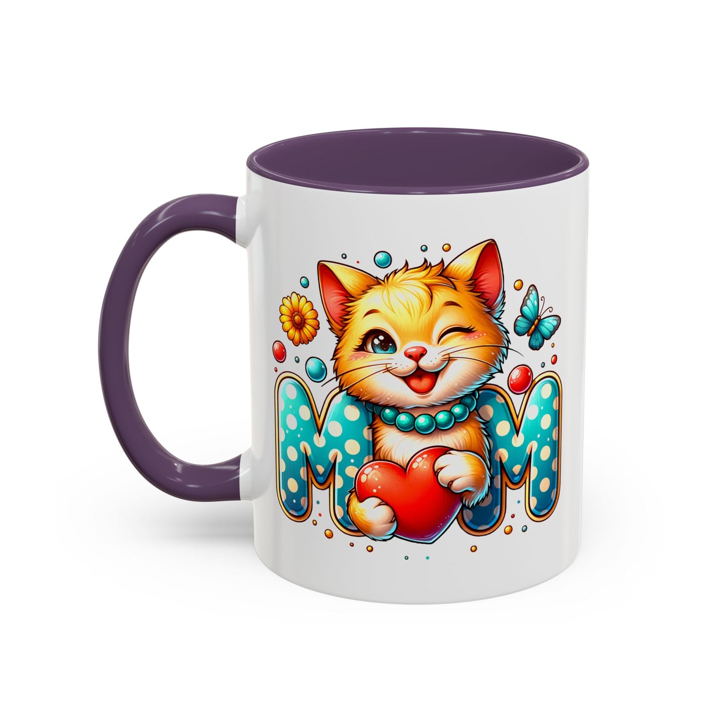 Mother's Day Mug - Mom Cat Red Heart