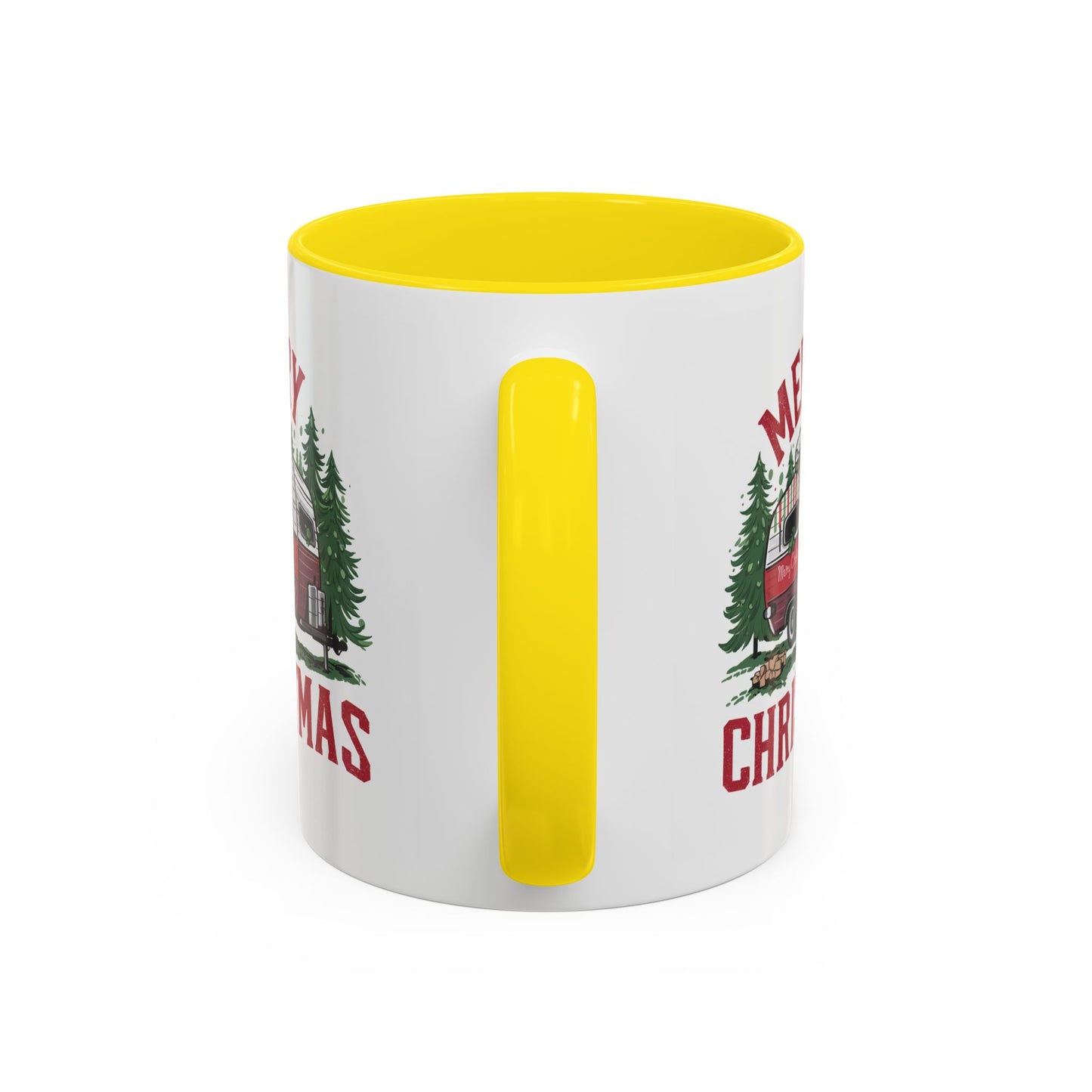 Christmas Mug - Merry Christmas Red & White Camper