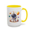 Birthday Mug - Happy Birthday Astronaut, Cake & Balloon