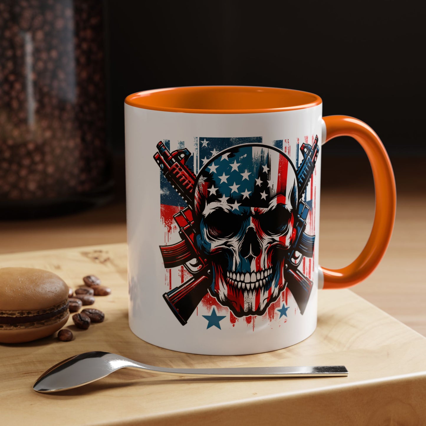 4th of July Mug - Skull With American Flag
