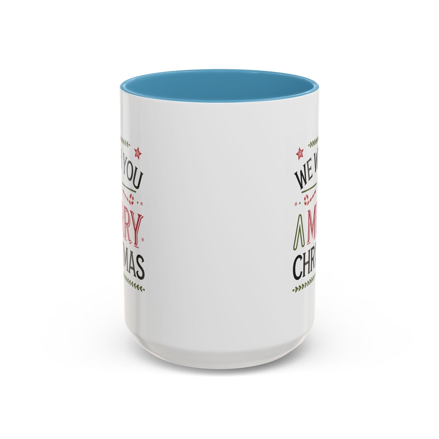 Christmas Mug - We Wish You a Merry Christmas Blue Green & Red Text