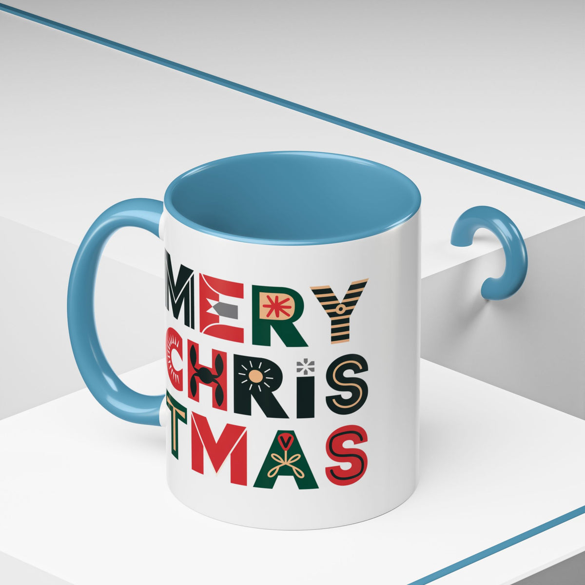 Christmas - Merry Christmas Black Red Green Patterned Text