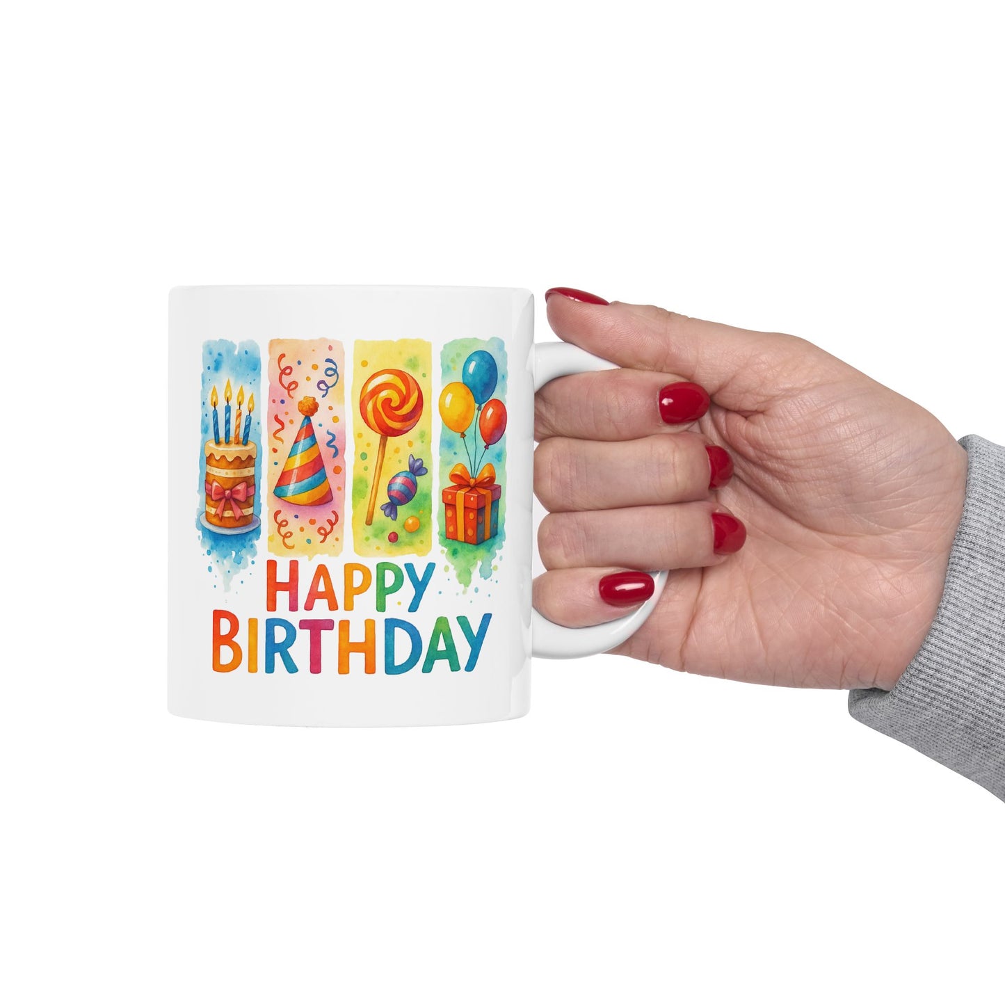 Birthday Mug - Happy Birthday Brushstroke Design