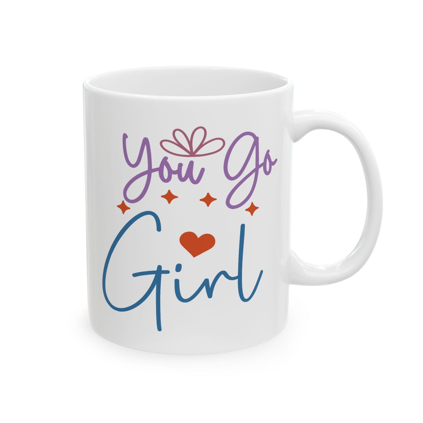 Motivation Mug - You Go Girl Heart & Stars