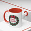 Christmas Mug - Merry Christmas Red Text Bow Wreath