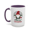 Christmas Mug - Merry Christmas Green & Red Text Gnome Present Trees