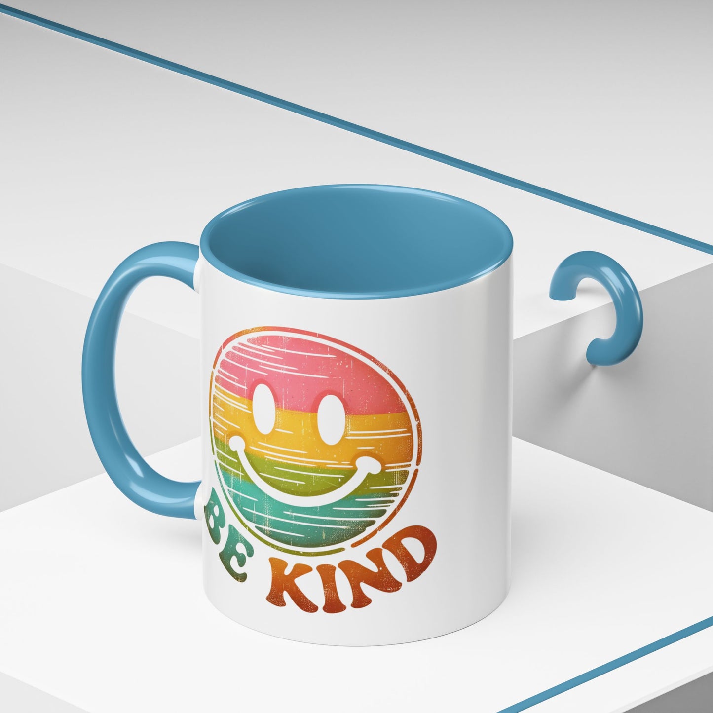 Motivation Mug - Retro Smiley Face Be Kind