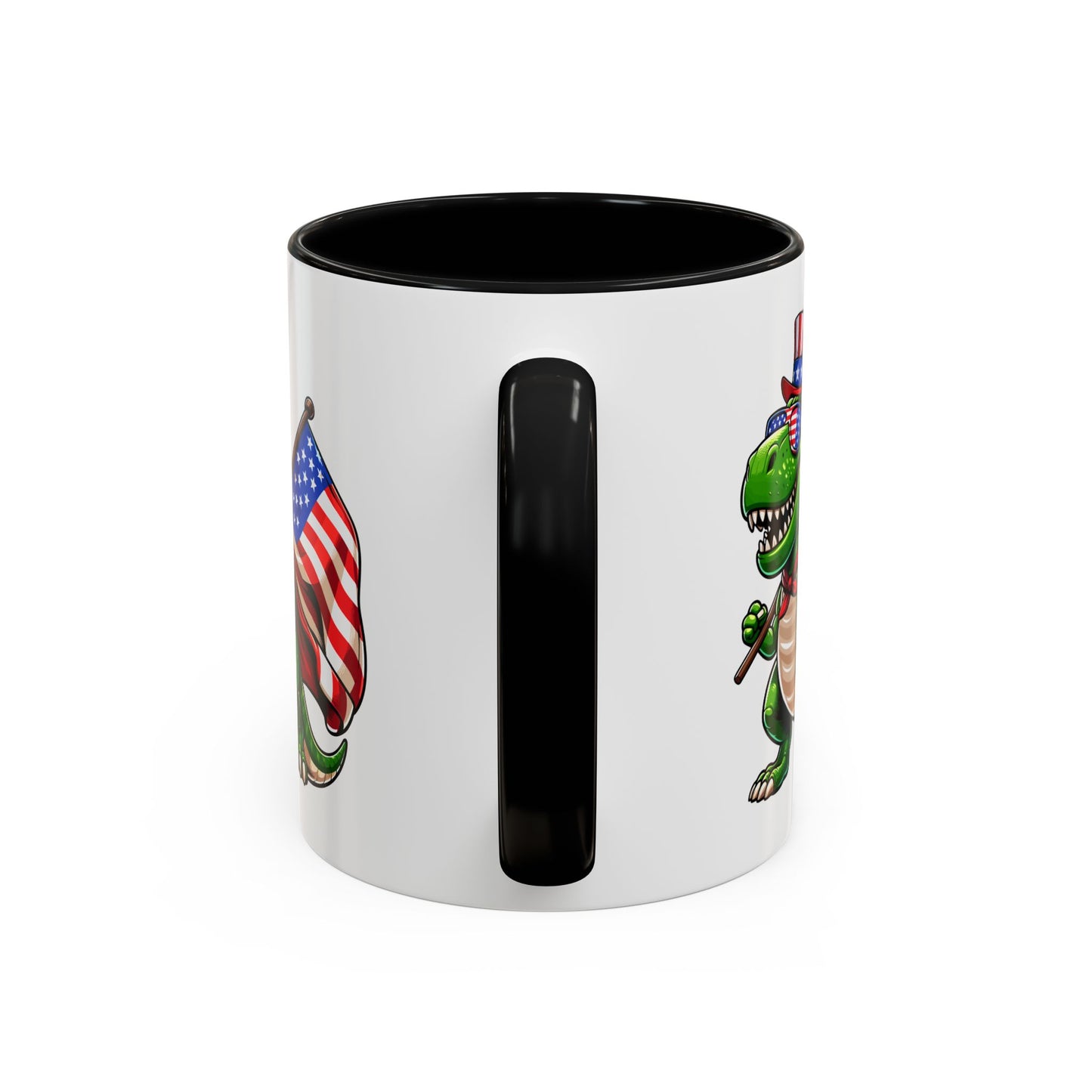 4th of July Mug - T Rex Dinosaur USA Flag