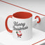 Christmas Mug - Merry Christmas Black Text Santa Present