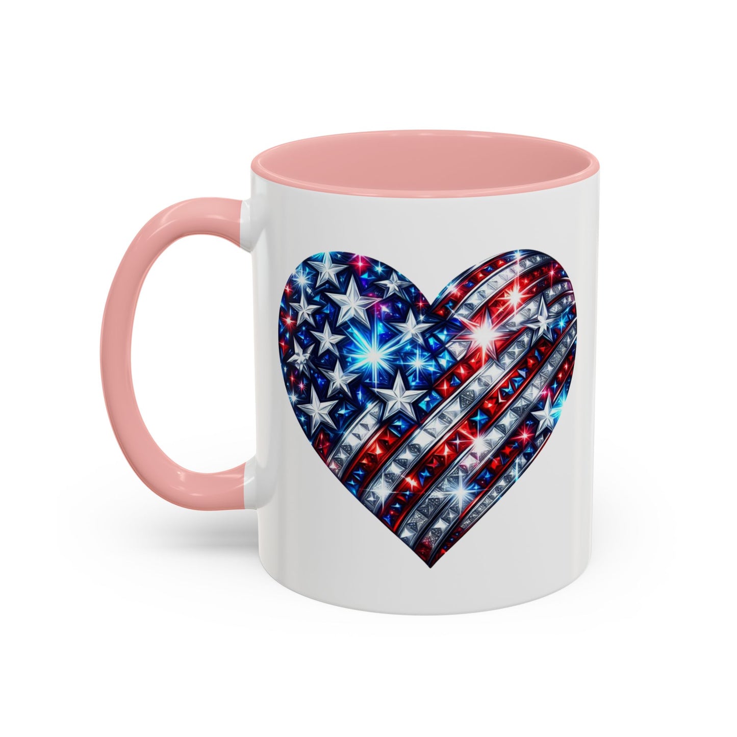 4th of July Mug - USA Sparkle Heart