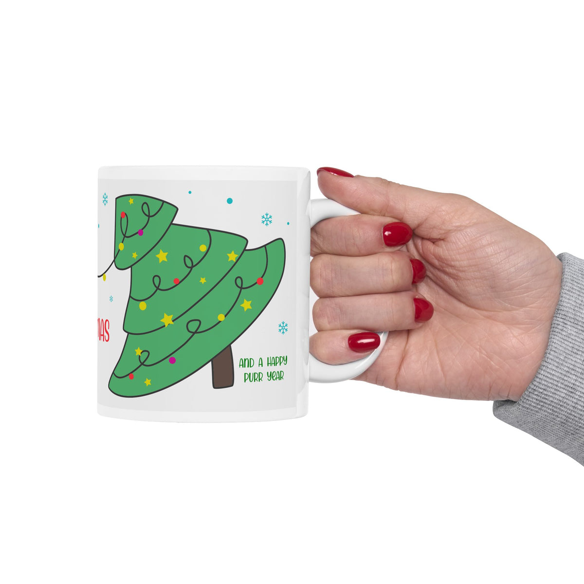 Chistmas Mug - Meowy Christmas Wrap