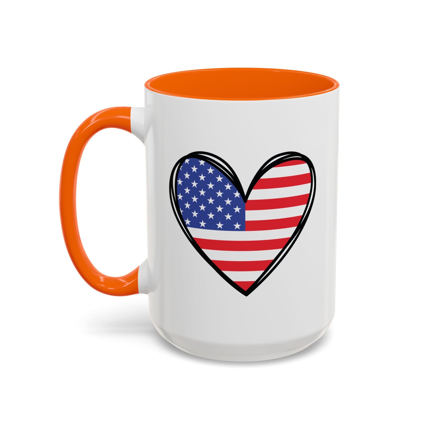 4th of July Mug - USA Flag Heart