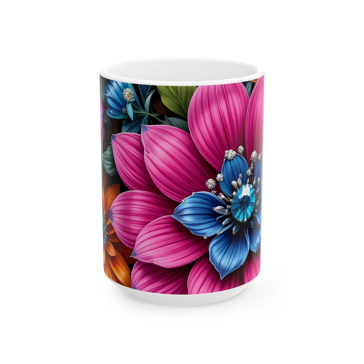 Artistic Mug - Diamond Flowers