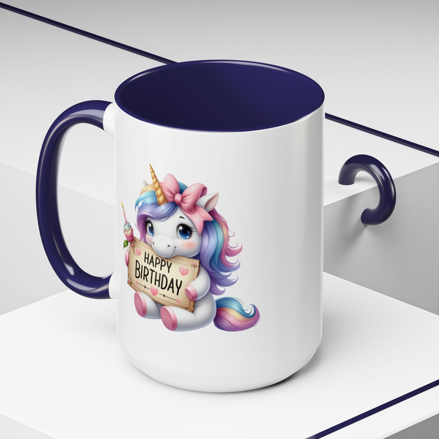 Birthday Mug - Girl Unicorn Happy Birthday Sign