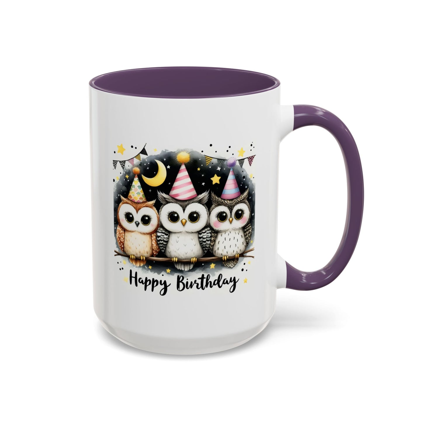 Birthday Mug - Happy Birthday Owls