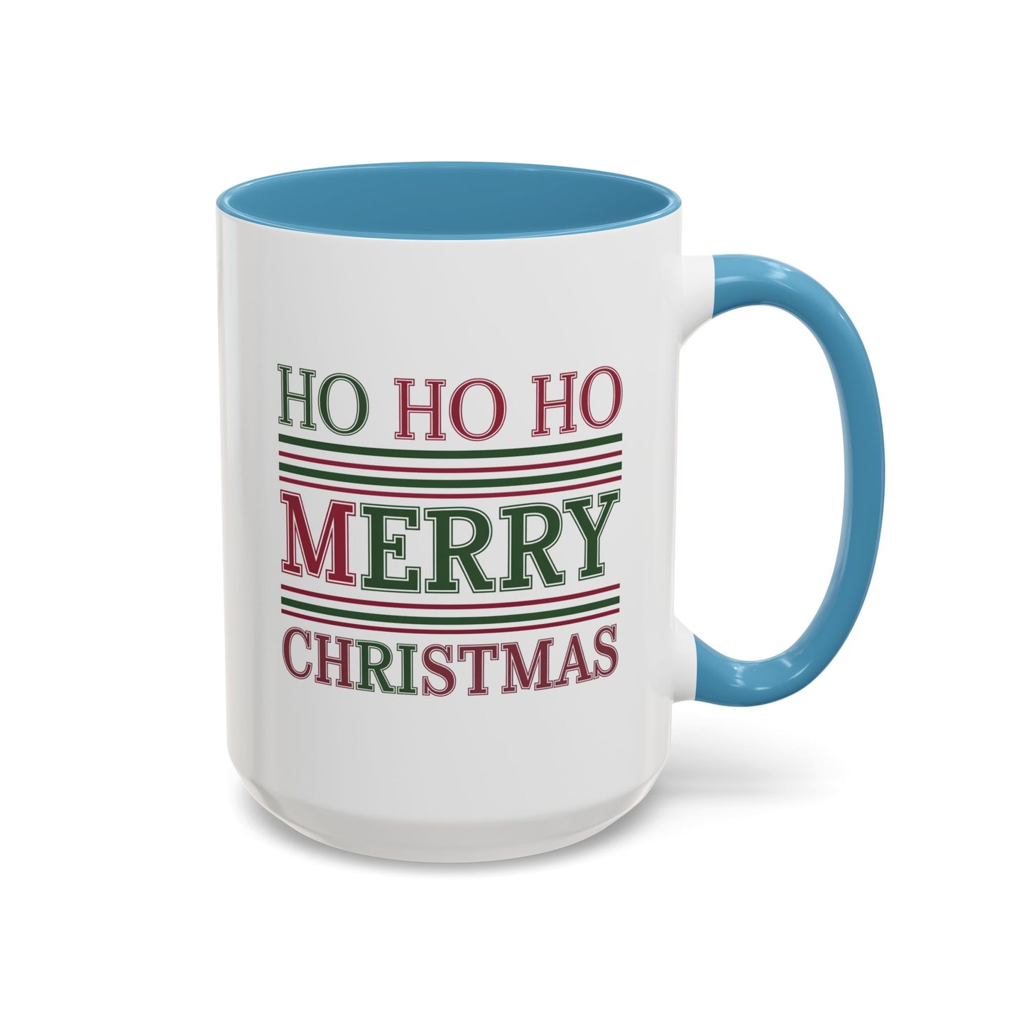 Christmas Mug - Ho Ho Ho Merry Christmas Red & Green Text 3