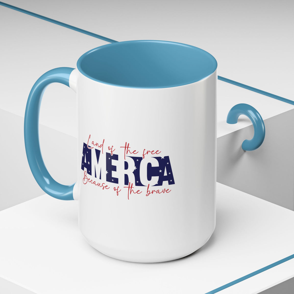 4th of July Mug - American Land of the Free Stars