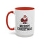 Christmas Mug - Merry Christmas Black Text Santa Walking