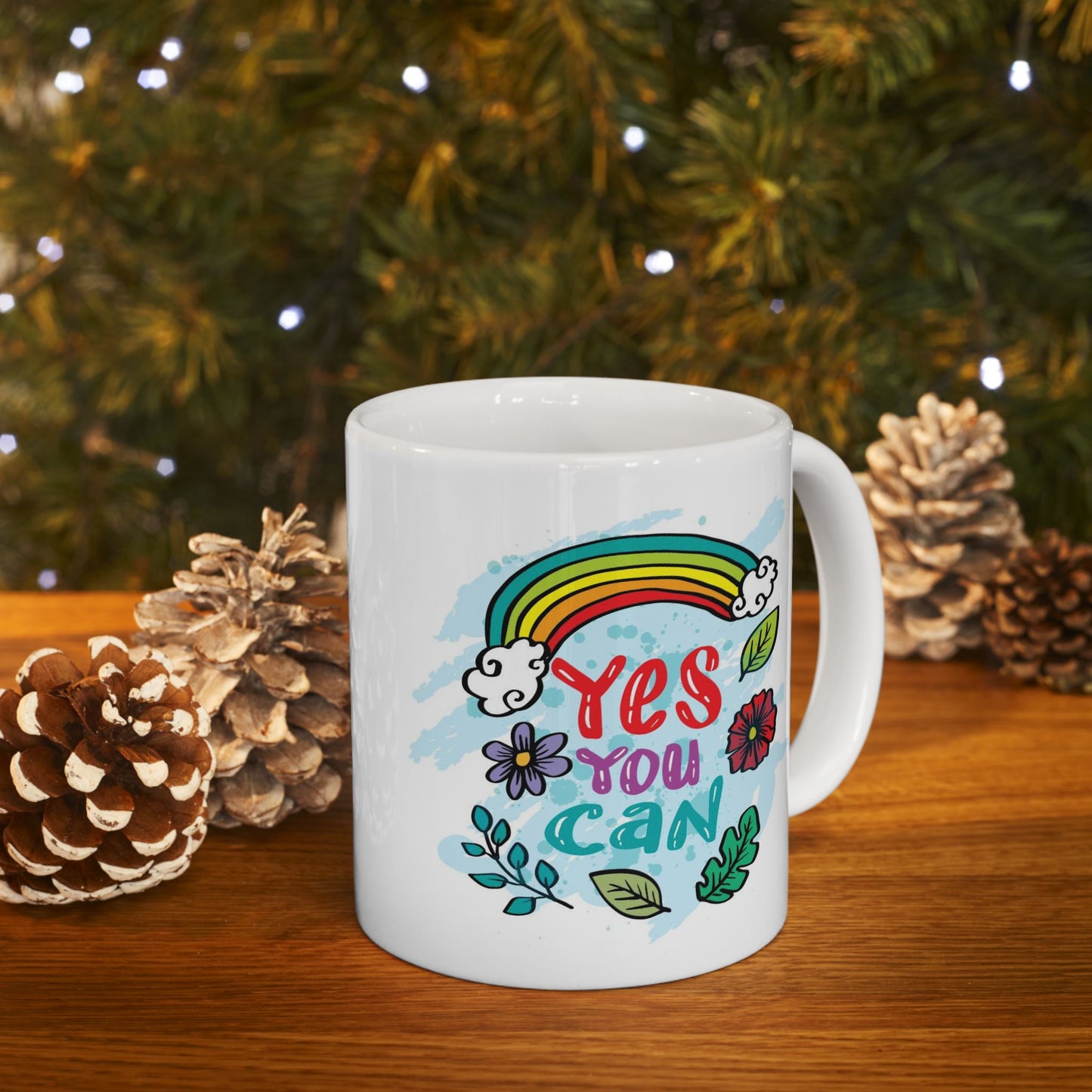 Motivation Mug - Yes You Can Rainbow