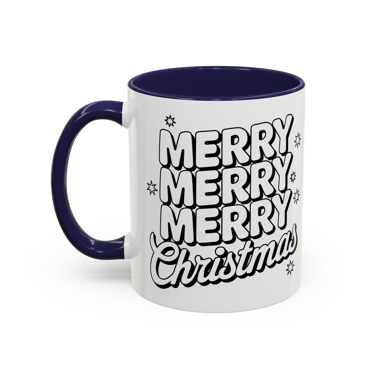 Christmas - Merry Christmas Black & White Embossed Text