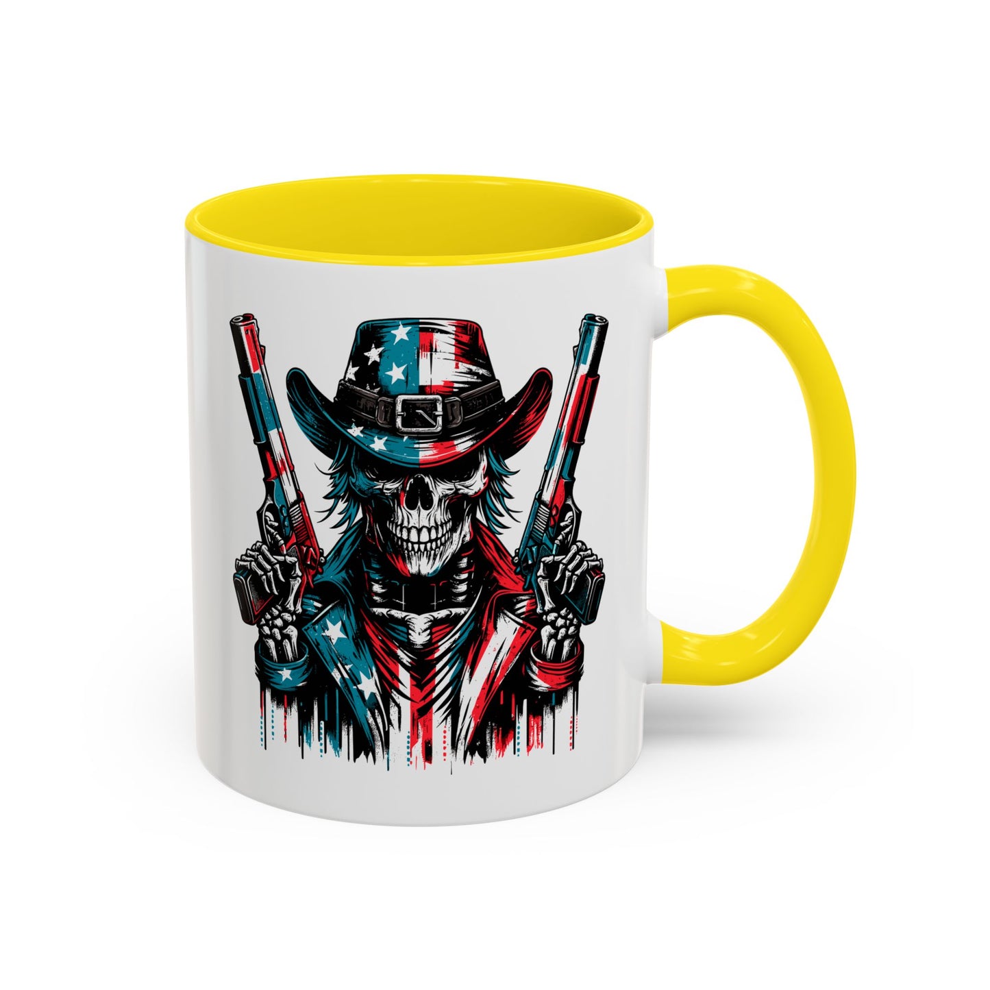 4th of July Mug - Skeleton with American Flag