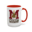 Christmas Mug - Merry Christmas White Green & Red College Text