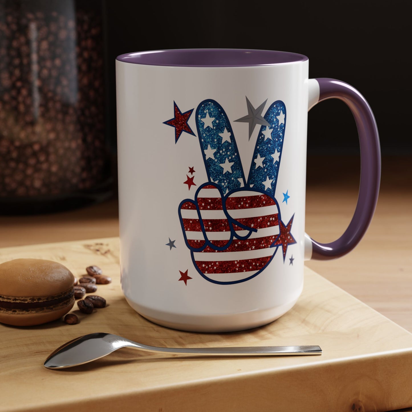 4th of July Mug - America Peace Sign