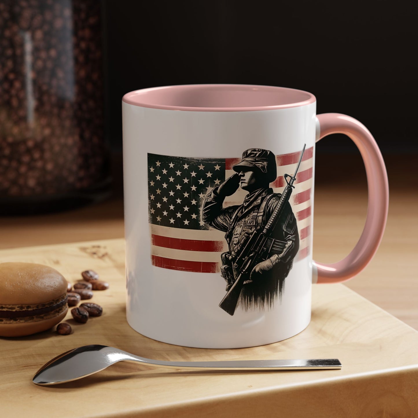 4th of July Mug - Soldier American Flag
