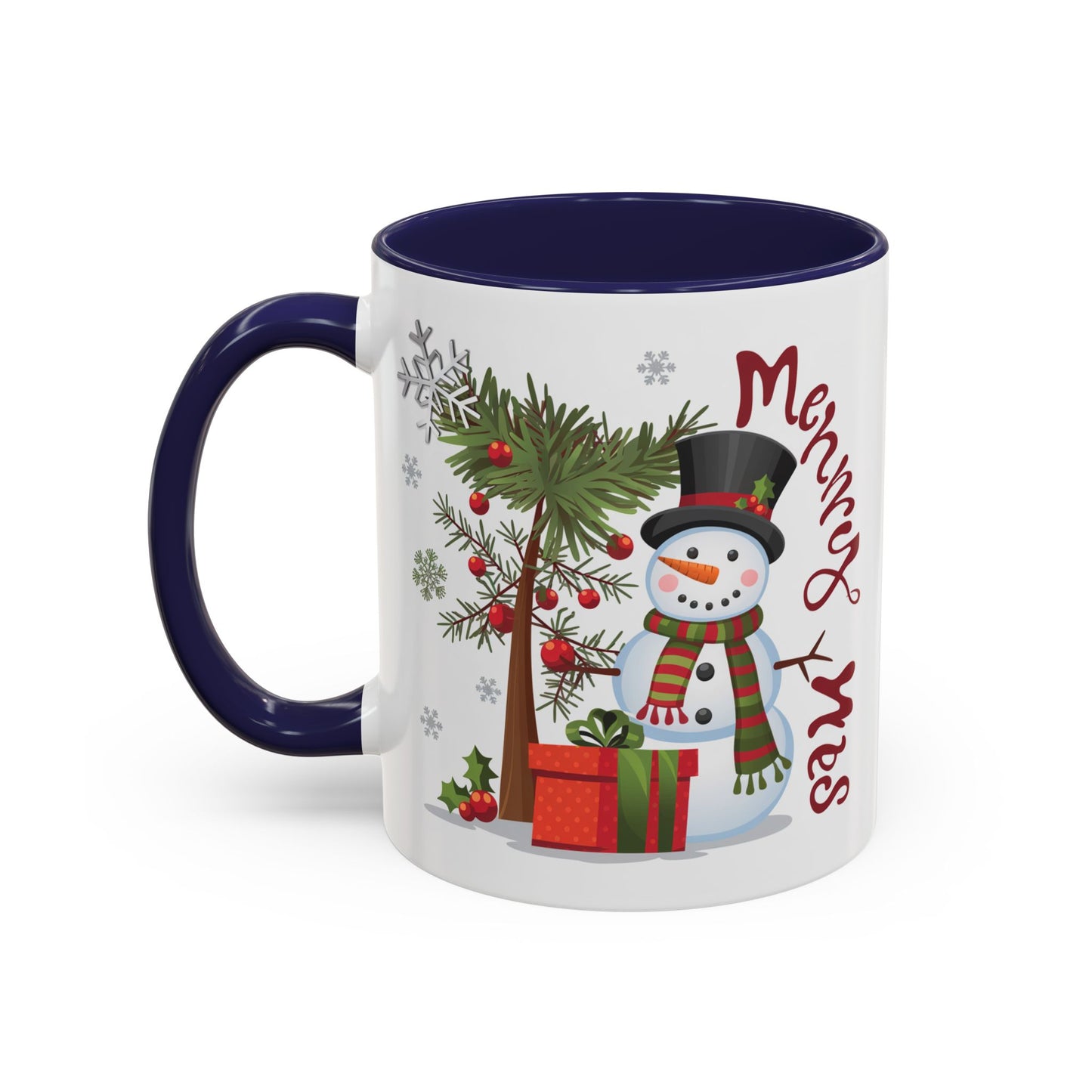 Christmas Mug - Merry Xmas Snowman Tree Present