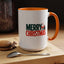 Christmas Mug - Merry Christmas Green & Red Text Santa Bag