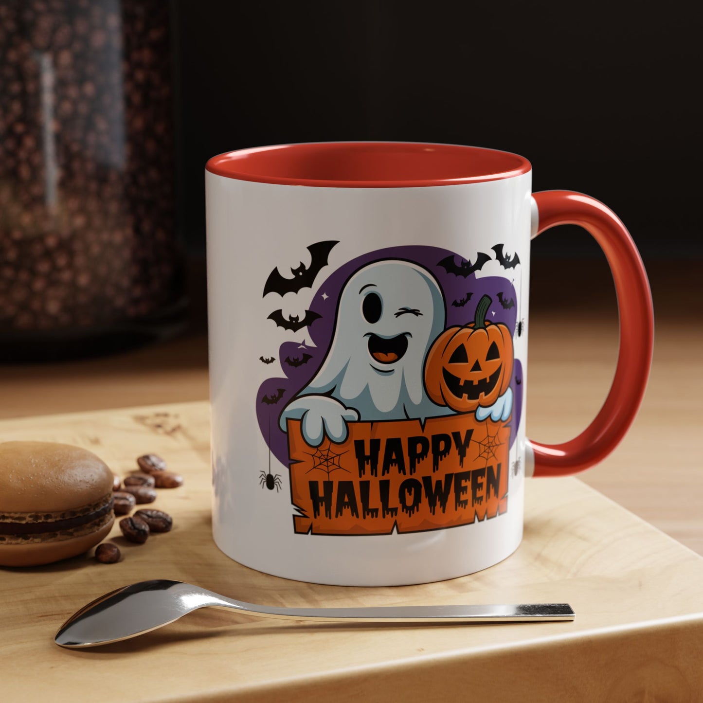 Halloween Mug - Winking Ghost With Pumpkin
