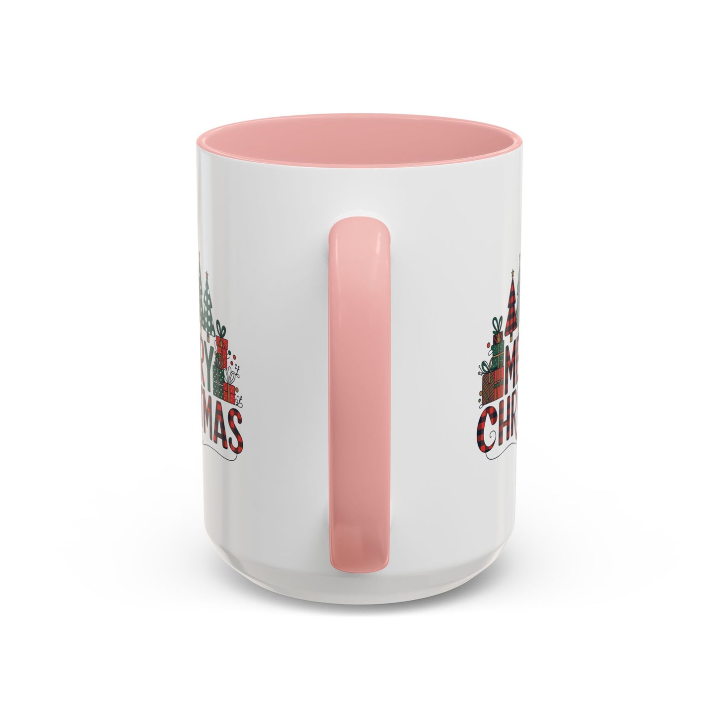 Christmas Mug - Merry Christmas Tartan Text Trees Presents
