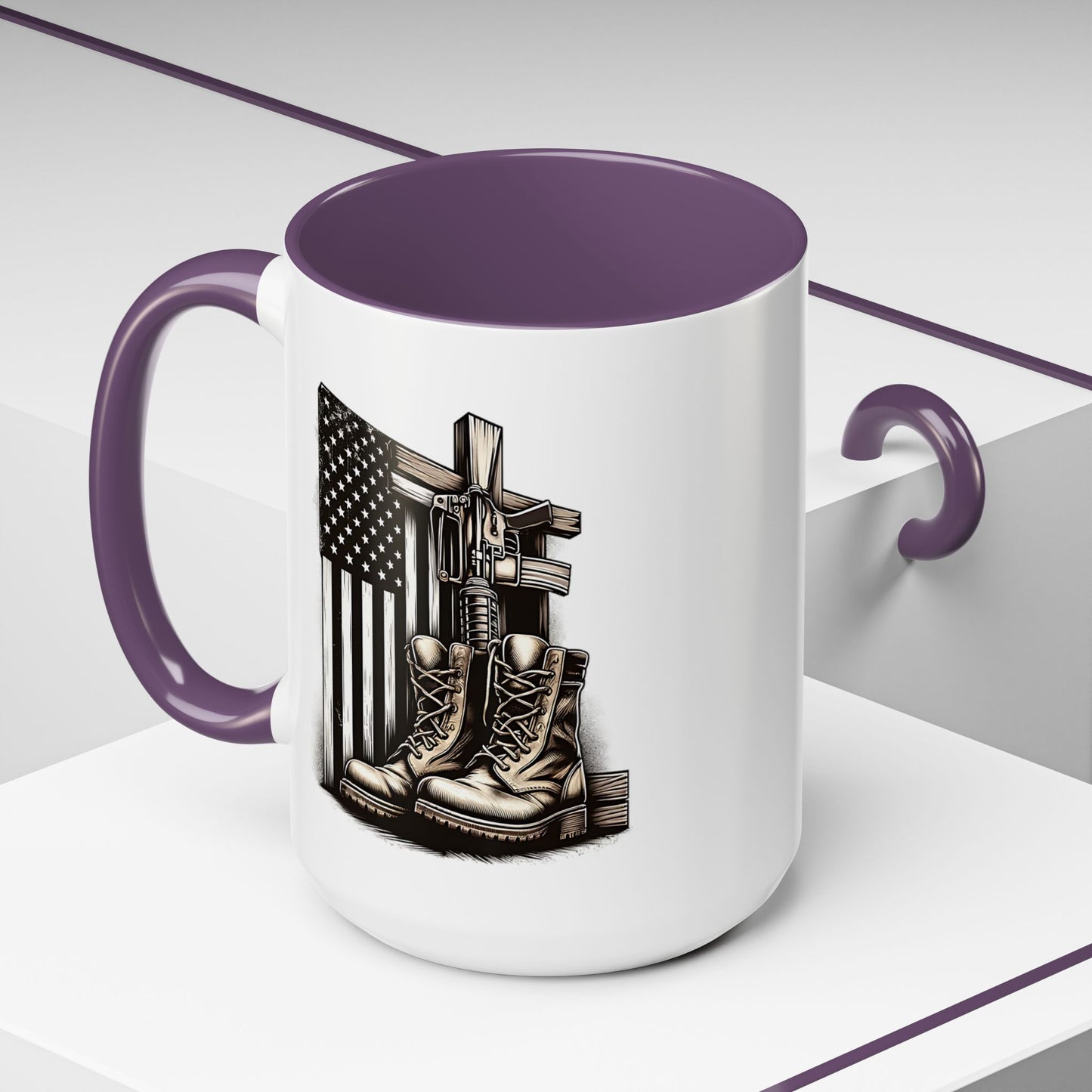 4th of July Mug - Fallen Soldier Boots Flag