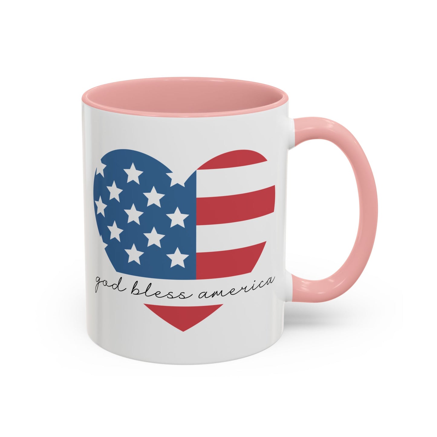 4th of July Mug - God Bless America Flag Heart