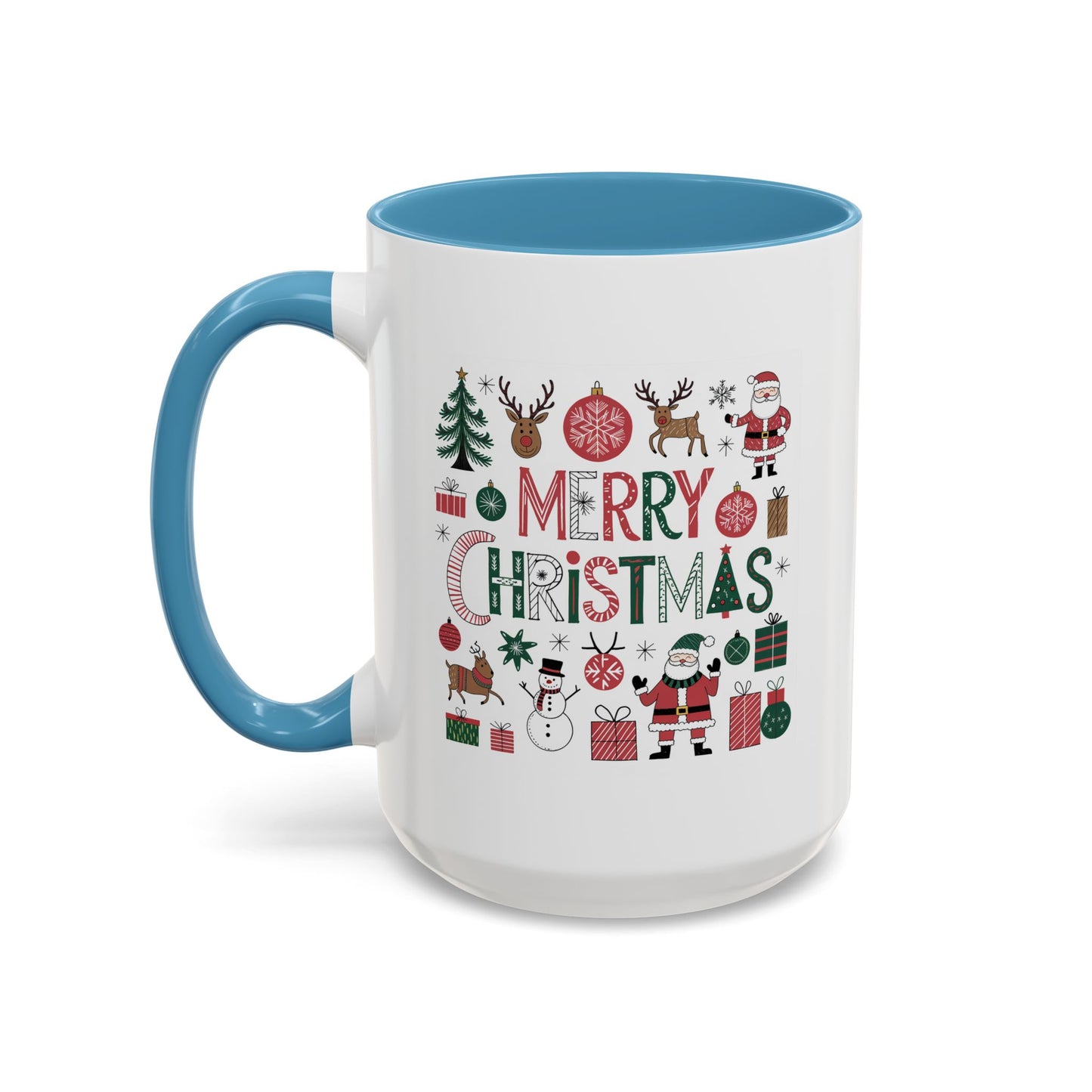 Christmas Mug - Merry Christmas Red White & Green Text Collage