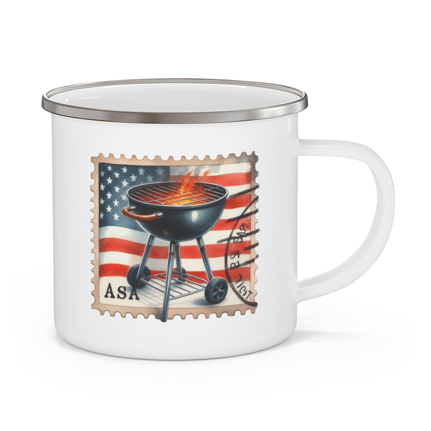 4th of July Mug - American Barbecue Stamp