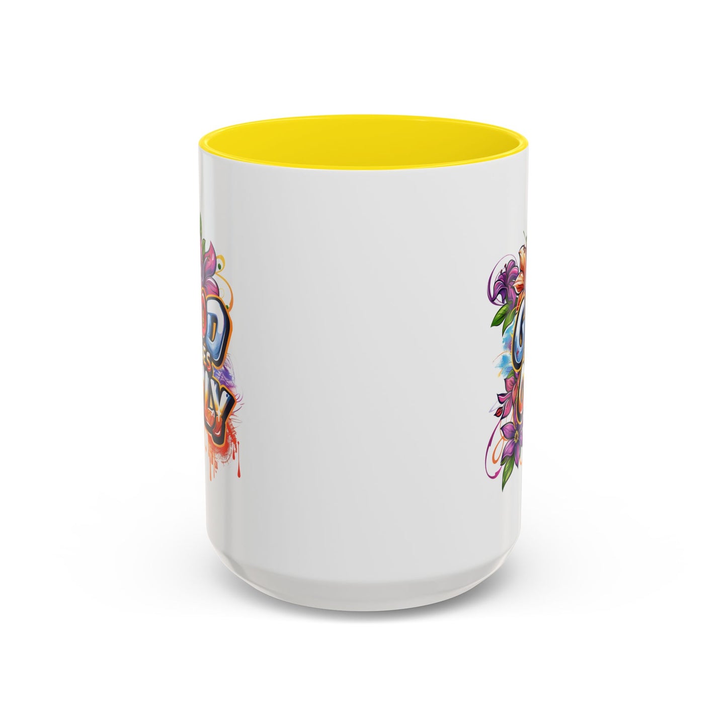 Wellness Mug - Good Vibes Only Graffiti Flowers
