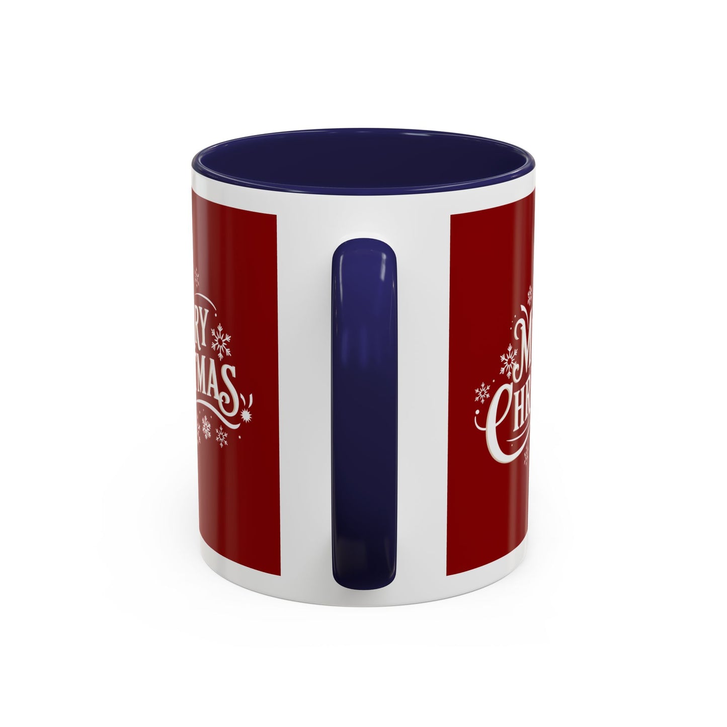 Christmas Mug - Merry Christmas White Text Maroon Background